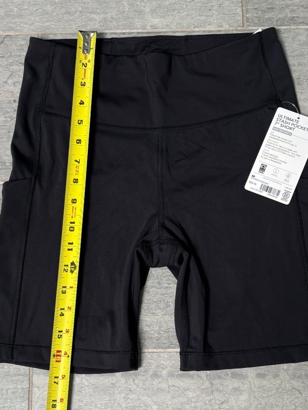 Athleta Ultimate Stash Pocket 7" Bike Shorts Black Medium NWT - Picture 8 of 10